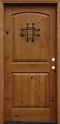 Rustic 6'8 Knotty Alder Arched 2 Panel
